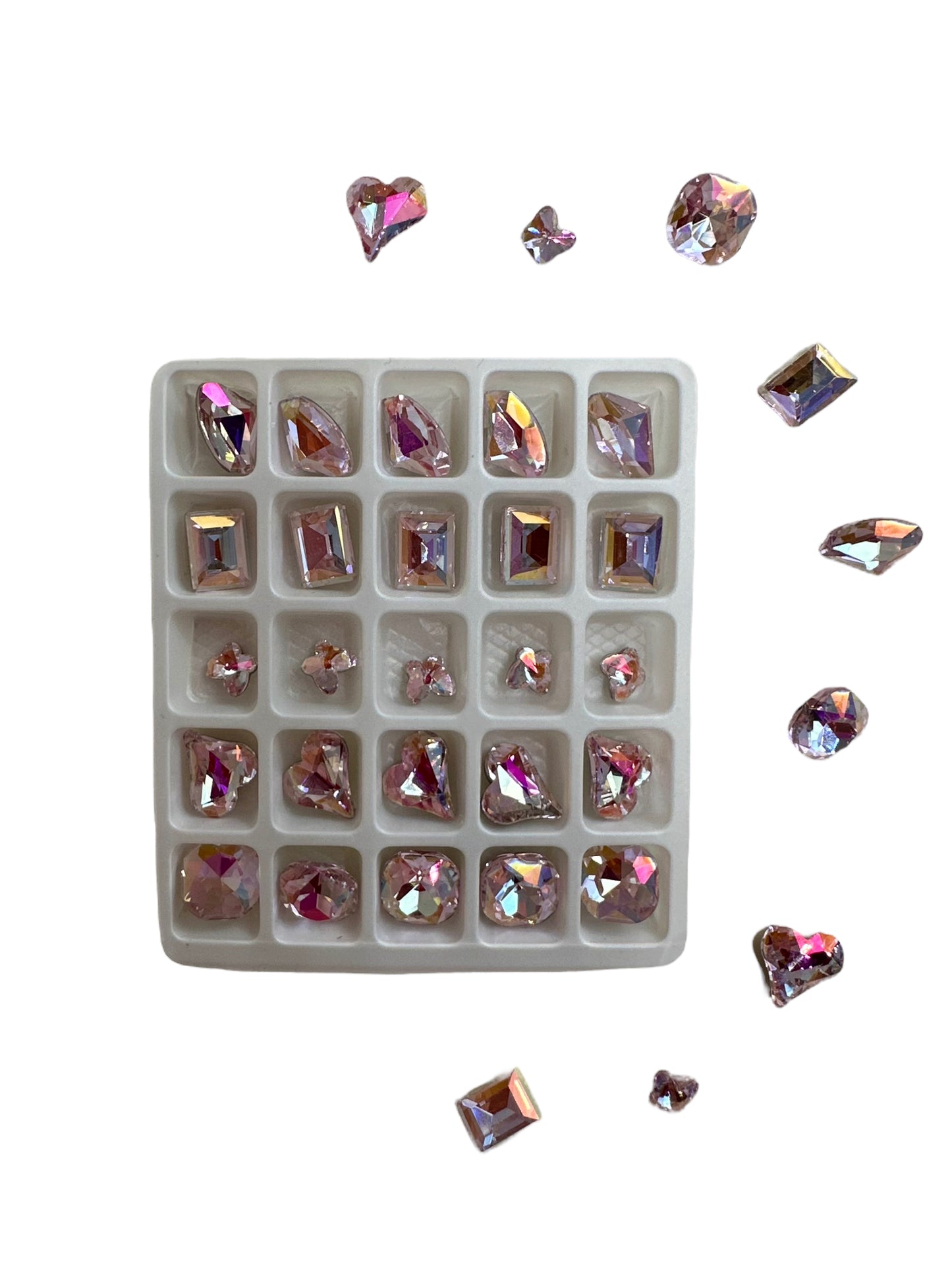 Mix Rainbow Pink Rhinestones