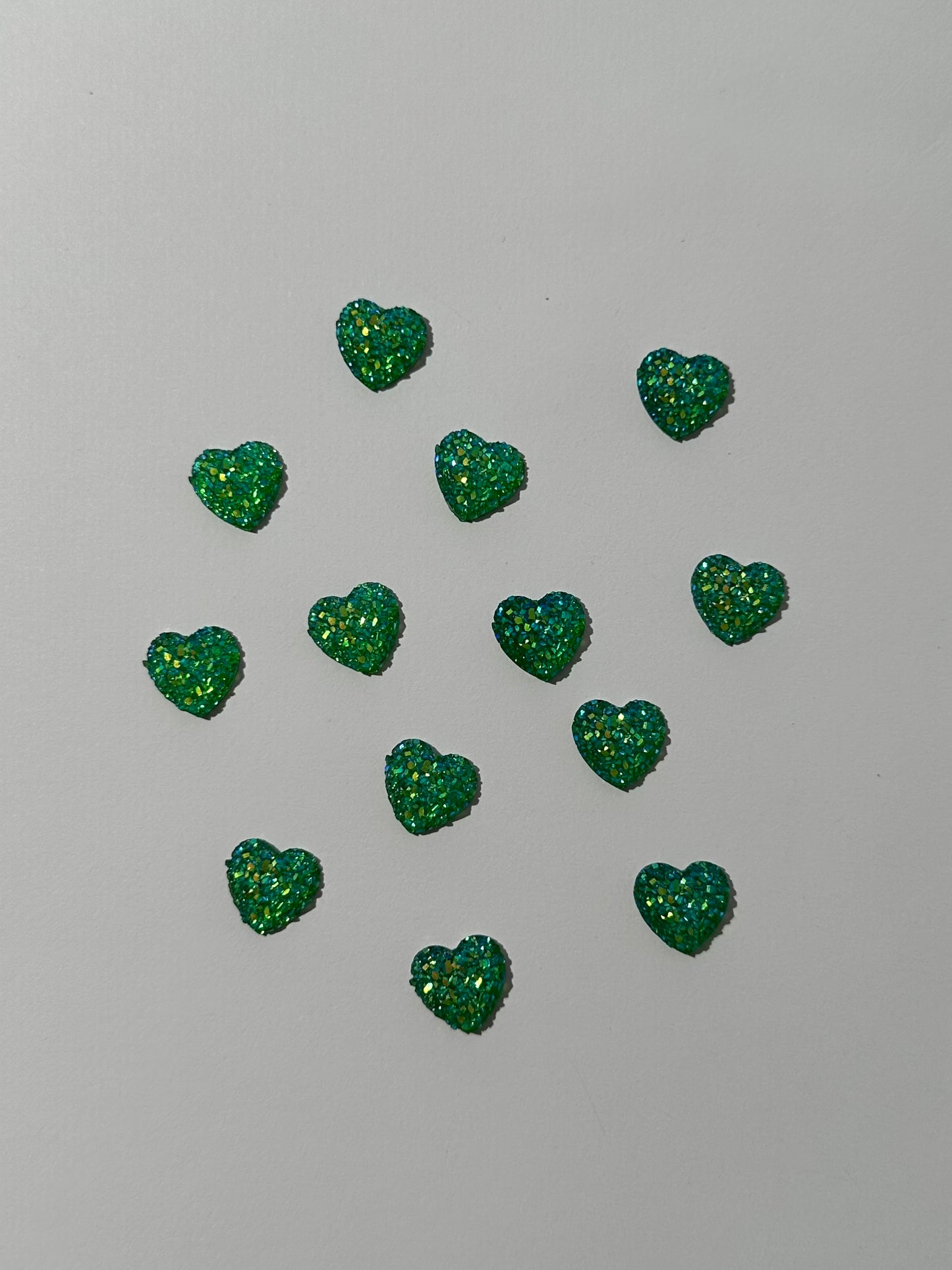 Shiny Green Hearts
