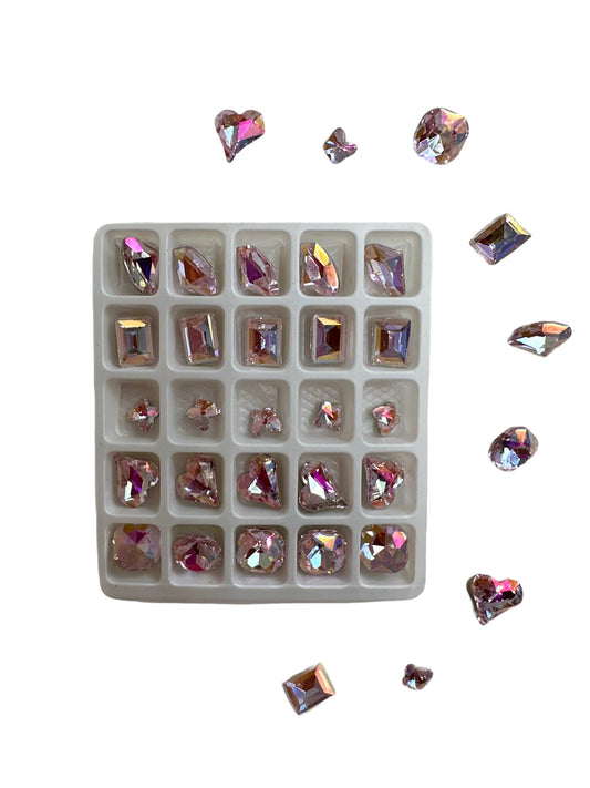 Mix Rainbow Pink Rhinestones