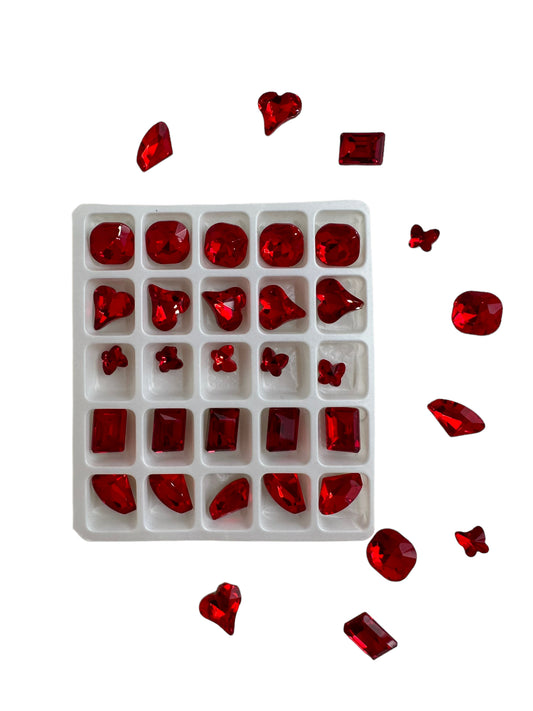 Mix Red Rhinestones